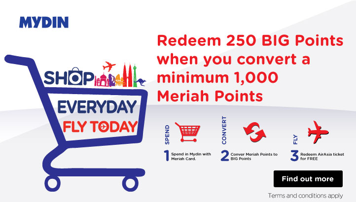 Mydin - Redeem 250 BIG Points when you convert a minimum 1,000 Meriah Points